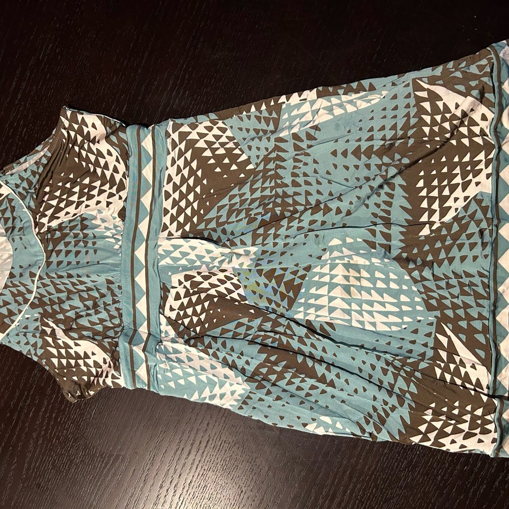 BCBGMaxAzria Abstract Blue and Brown Mini Dress